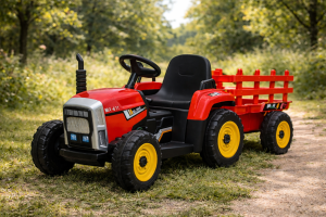 Deciji traktor sa prikolicom model 261 crveni