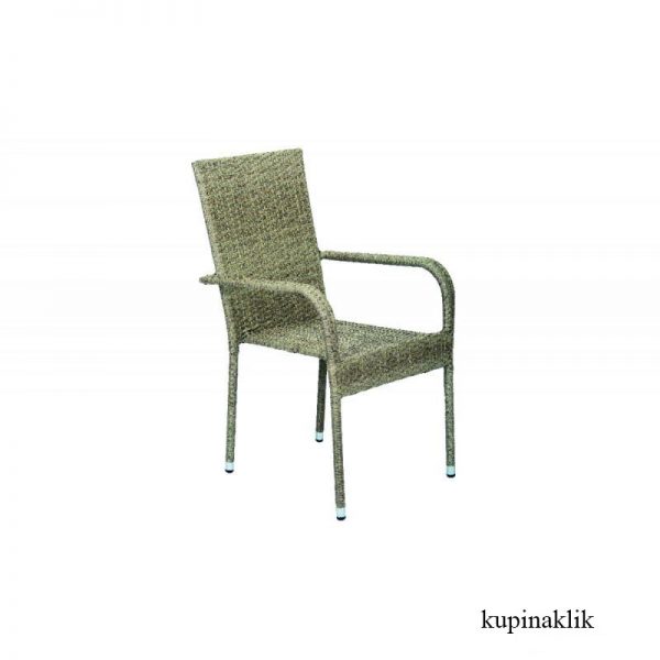 Baštenska stolica od ratana siva Bay