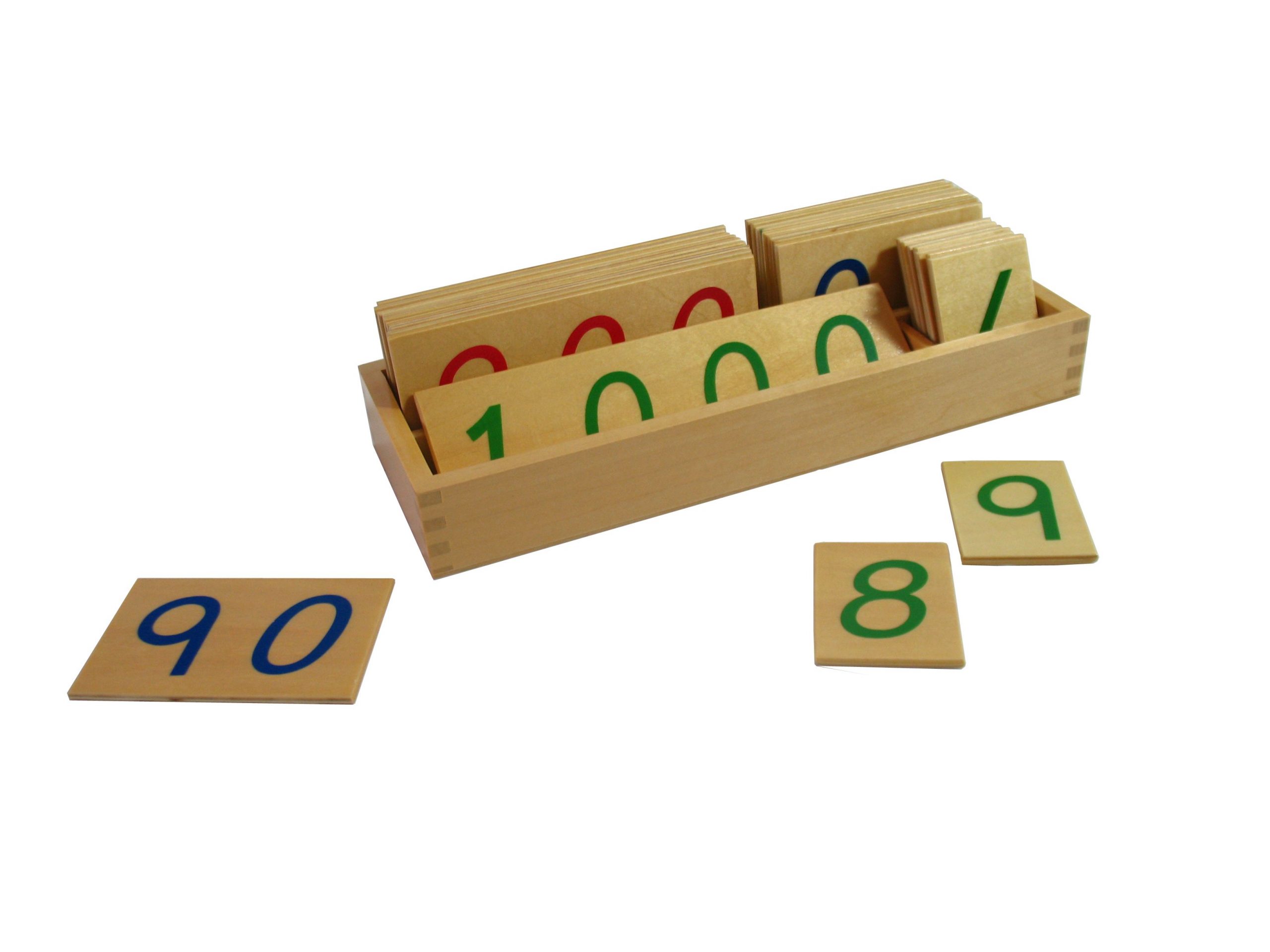 Montesori Drvene numeričke pločice 1-1000 veće sa kutijom