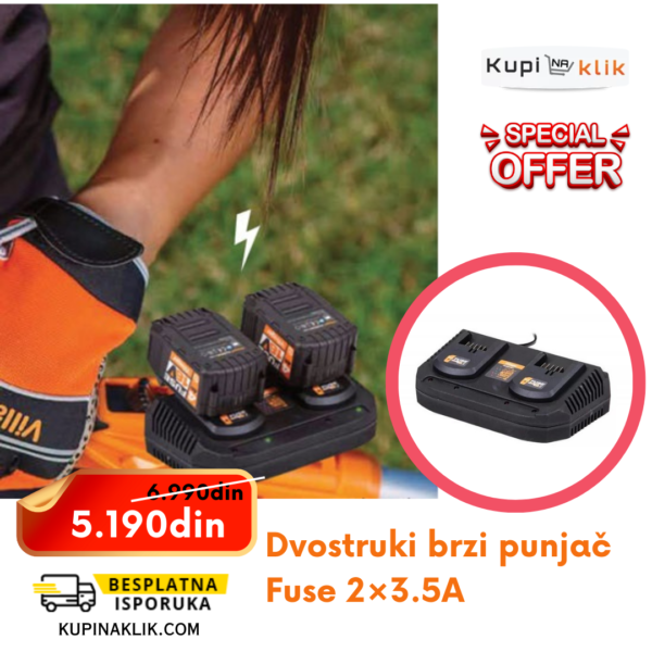 Dvostruki brzi punjač Fuse 2x3.5A