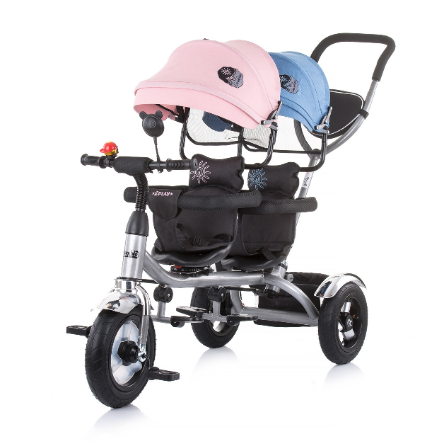 Tricikl za blizance Chipolino plavo pink