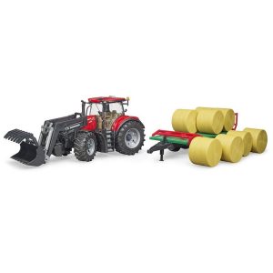 Case IH Optum 300CVX sa utovarivacem i prikolicom sa balama