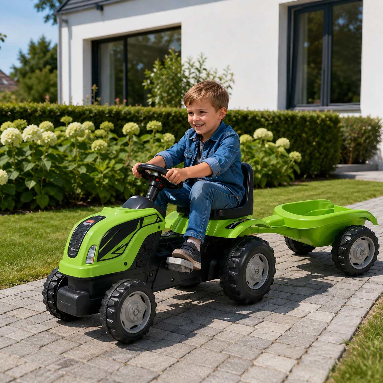 Dečiji traktor na pedale sa prikolicom – model 956 zeleni - Slika 7