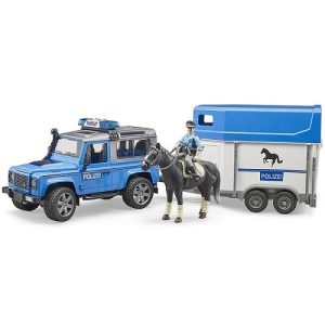 Land Rover policijski sa prikolicom i konjem