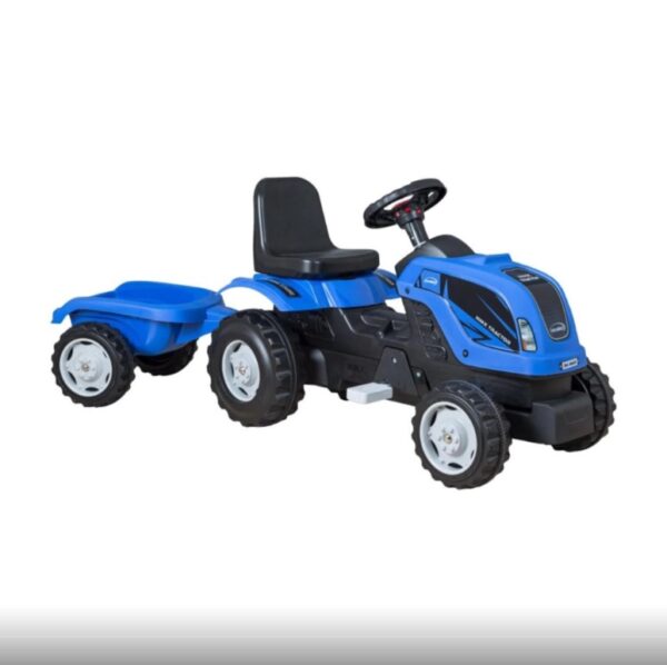 Traktor za decu sa prikolicom plavi
