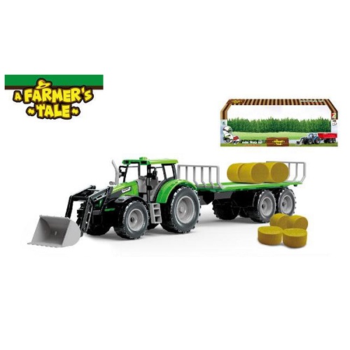 Traktor sa prikolicom i balama
