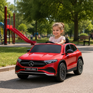Licencirani Mercedes EQA – dečiji auto na akumulator crvena metalik