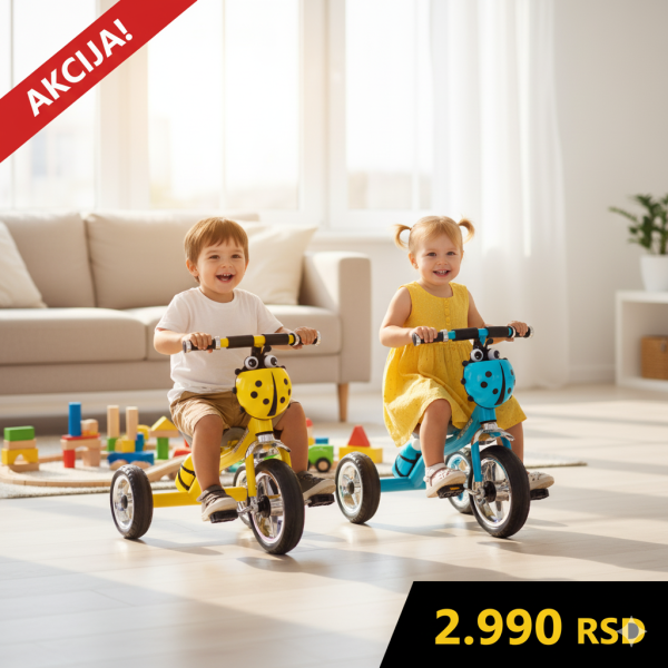 Tricikl Bubamara Playtime 434 žuti Za Decu 2-4 Godine - Slika 2
