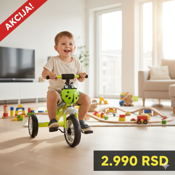 Tricikl Bubamara Playtime 434 zeleni Za Decu 2-4 Godine