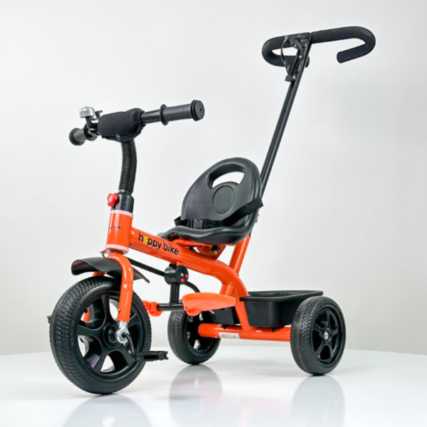 Tricikl sa ručkom Happybike 448 narandžasti