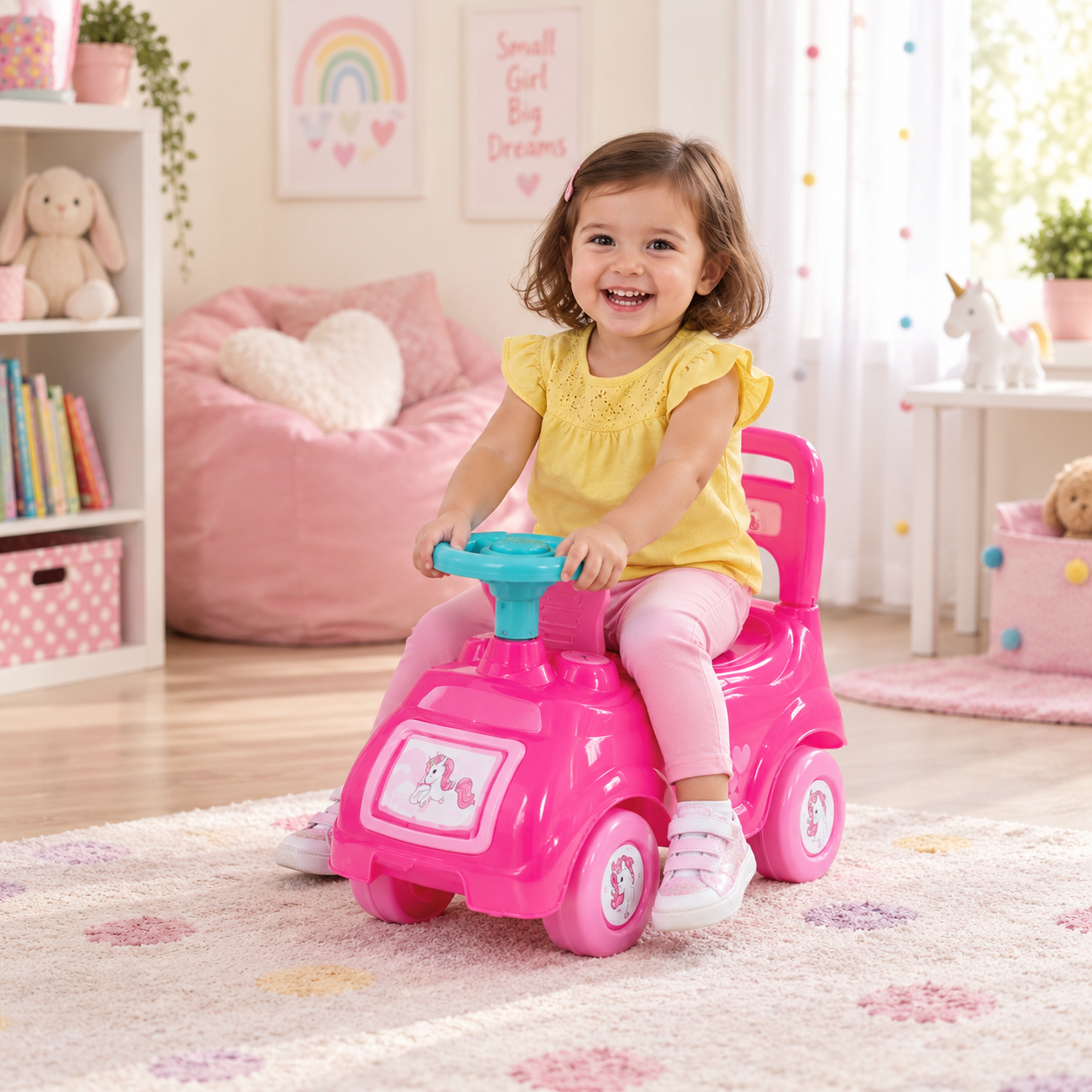 Dečija Unicorn auto-guralica 2u1 sa sirenom 025227 - Slika 6