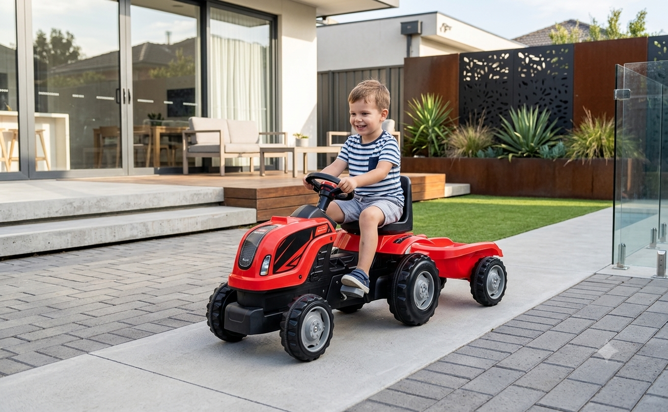 Dečiji traktor na pedale sa prikolicom – model 956 crveni - Slika 2