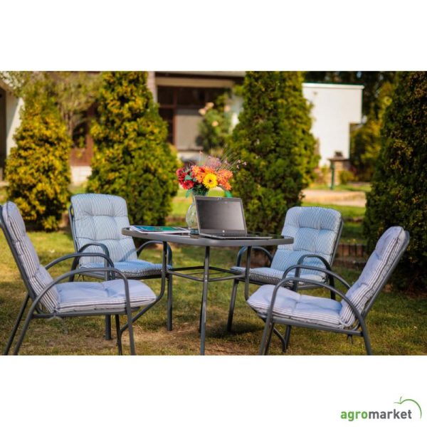 Baštenski set sa jastucima Veneto crno-sivi - Image 2