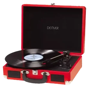 Gramofon Denver VPL120 sa zvučnicima crveni