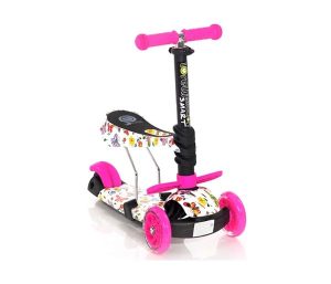 Trotinet sa sedistem Smart3u1 Lorelli pink butterfly