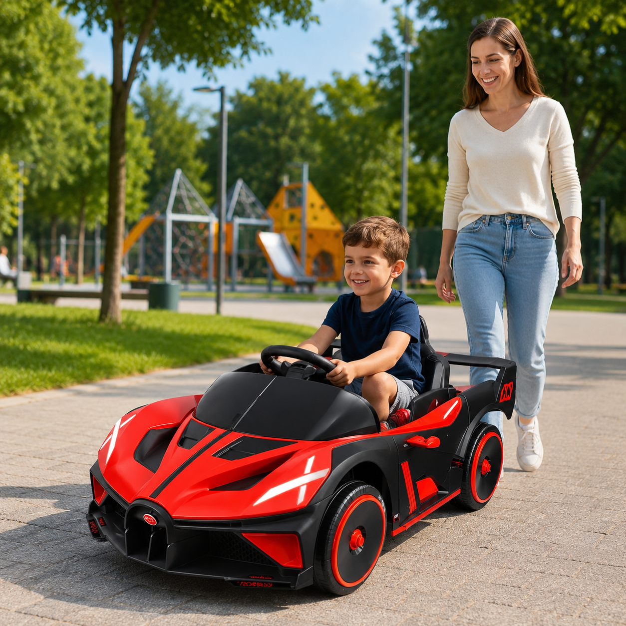 Crveni dečiji auto na akumulator TS-28-4R sa 4×4 pogonom