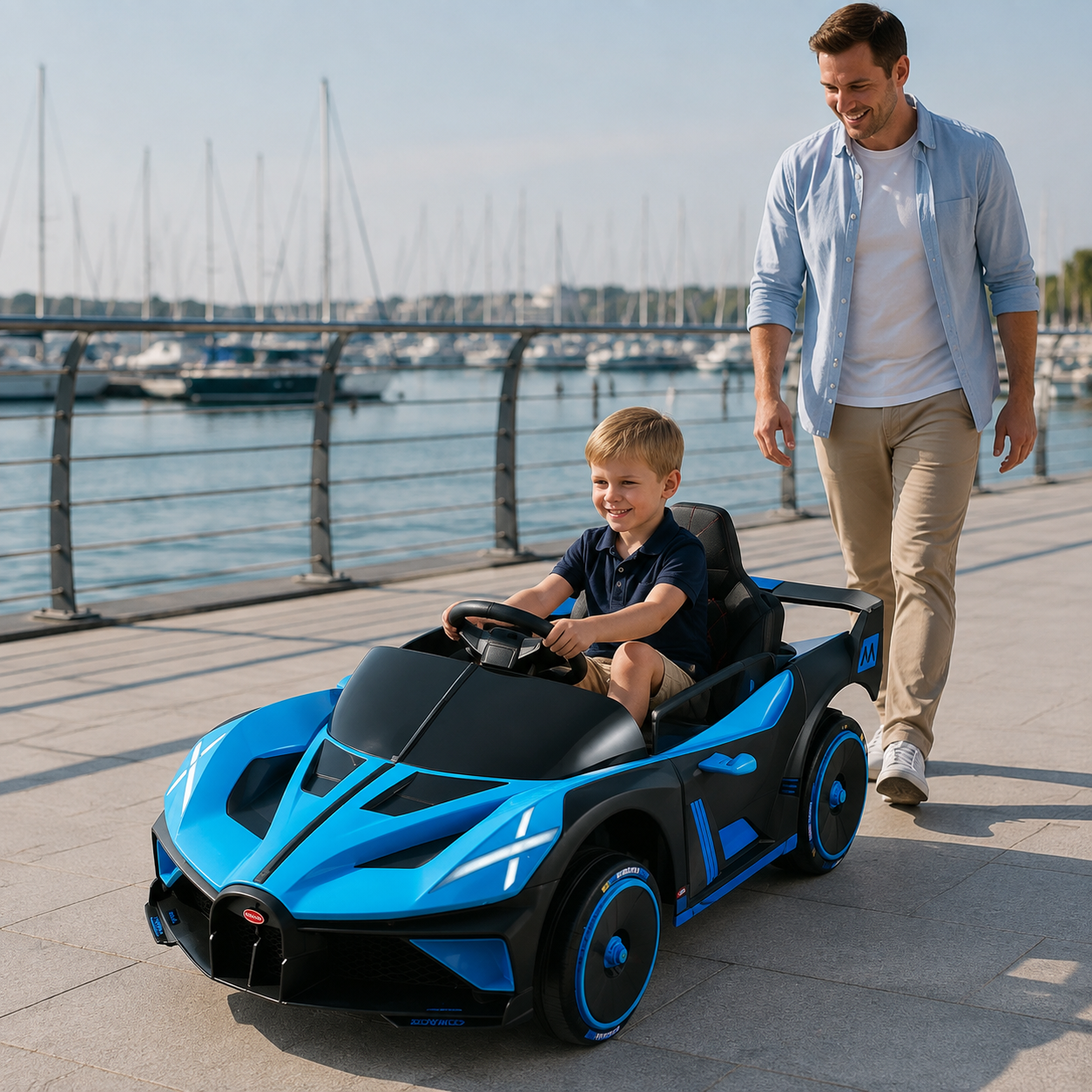 Plavi dečiji auto na akumulator TS-28-4R sa 4×4 pogonom - Slika 2
