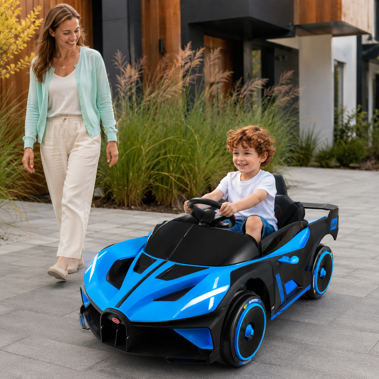 Plavi dečiji auto na akumulator TS-28-4R sa 4×4 pogonom - Slika 3