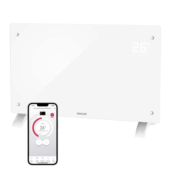 Staklena konvektorska grejalica SMART/WIFI SCF 4240WH Sencor