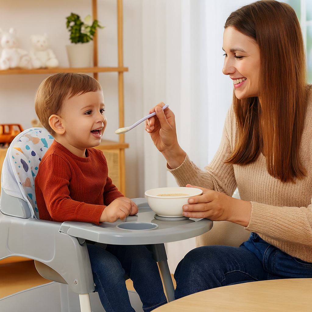 Stolica za hranjenje 2u1 siva 614 - Slika 3