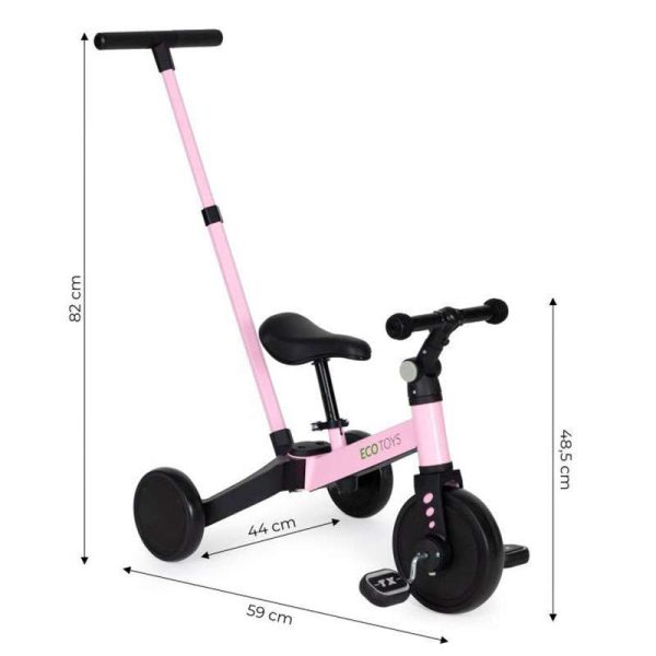 Tricikl 2u1 pink EcoToys - Image 10