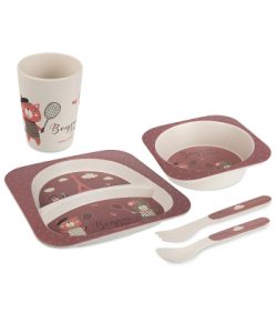 Set za hranjenje 5 delova Bonjour Paris red Canpol