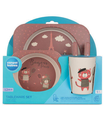Set za hranjenje 5 delova Bonjour Paris red Canpol - Image 2