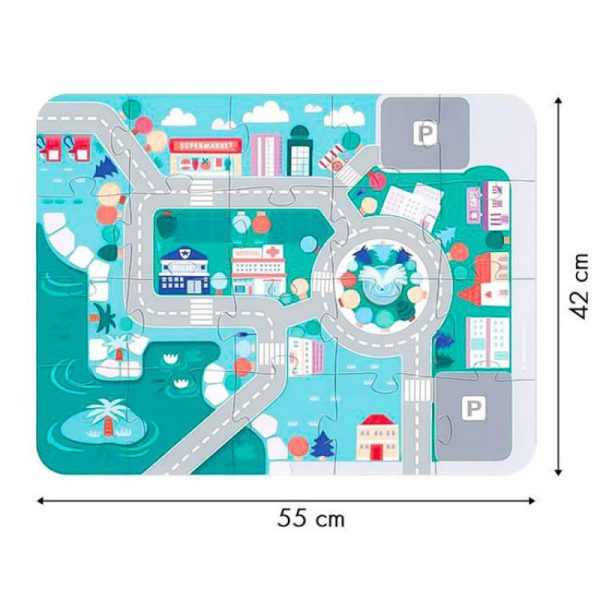 Drvene edukativne City sa podlogom 115kom - Image 3