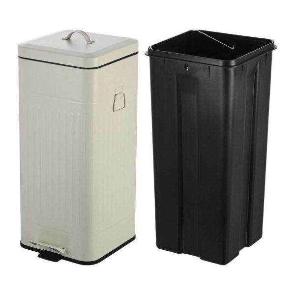 Kanta za otpatke metalna sa pedalom 30L krem - Image 2