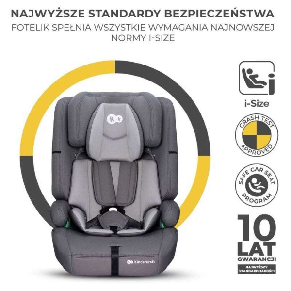 Kinderkraft auto sedište SAFETY FIX2 i-SIZE 76-150cm siva - Image 10