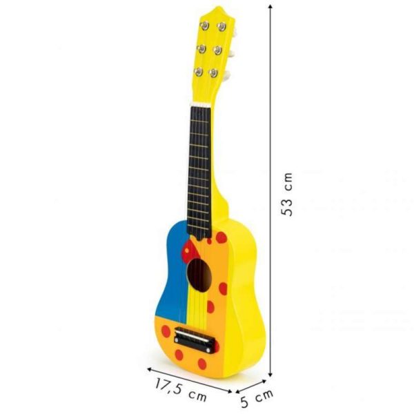 Drvena gitara za decu Cube Yellow - Image 6