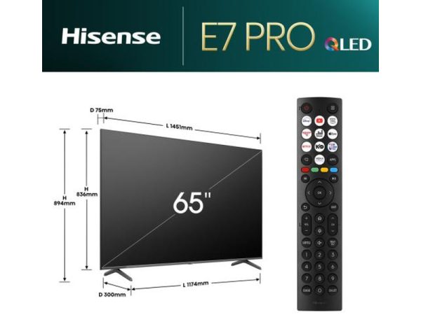 Televizor 65E7NQ PRO QLED 4K UHD Smart HISENSE - Image 3