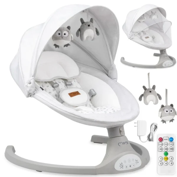 MoMi Kenani njihalica za bebe Light Grey 0-9kg - Image 2