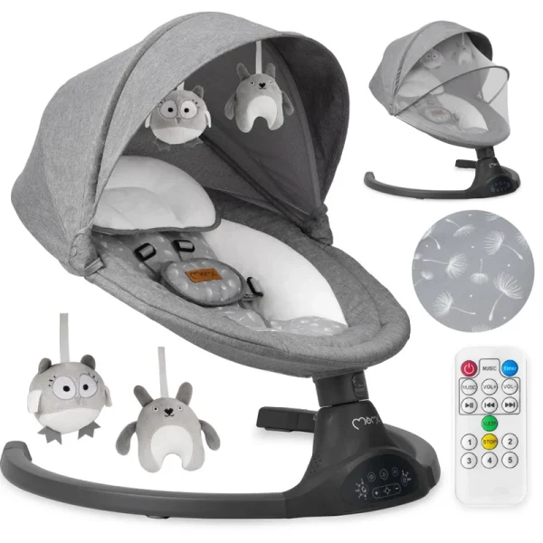 MoMi Kenani njihalica za bebe Dark Grey 0-9kg