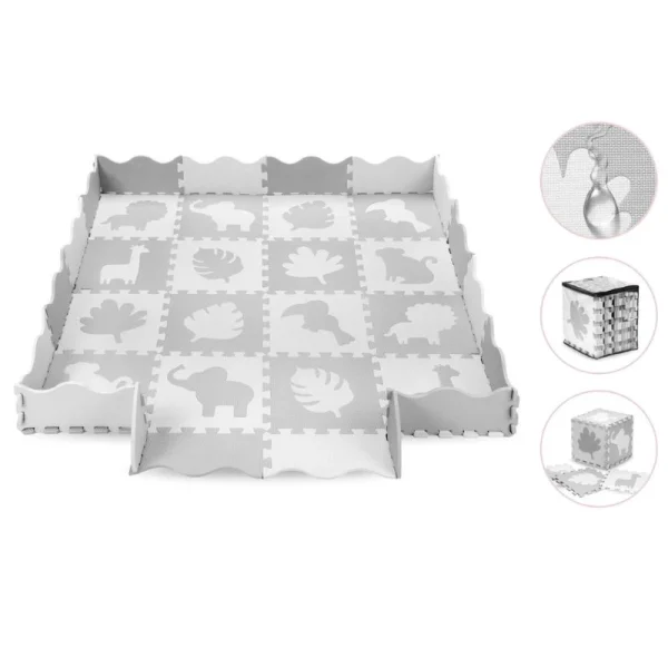 MoMi Zawi podloga za bebe - Puzzle od pene Grey - Image 9