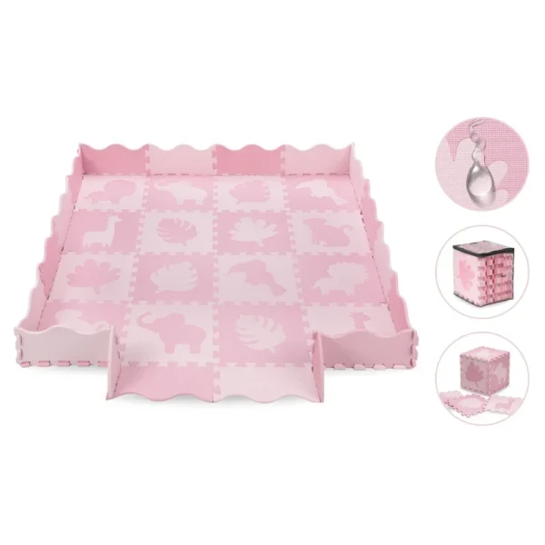 MoMi Zawi podloga za bebe - Puzzle od pene Pink - Image 9