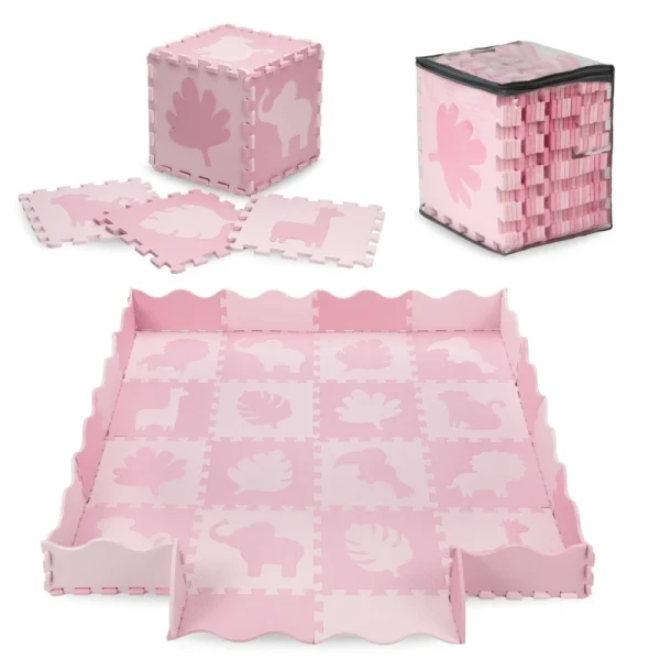 MoMi Zawi podloga za bebe - Puzzle od pene Pink - Image 8