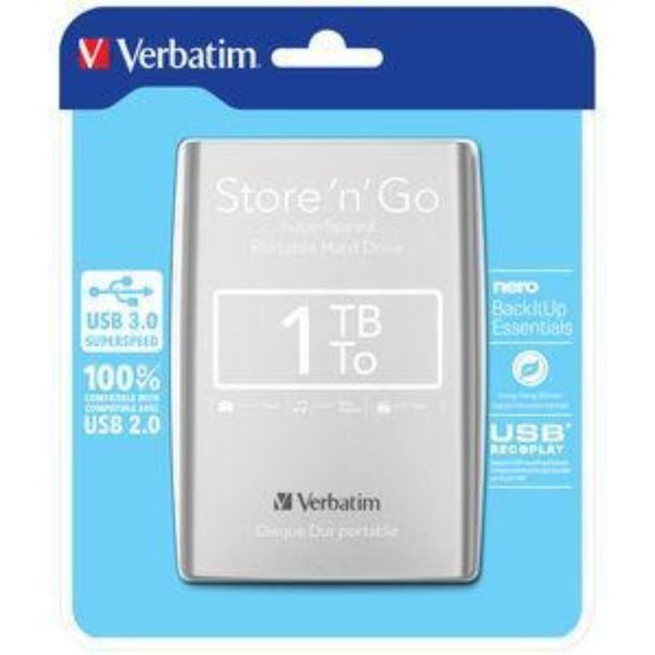 Verbatim HDD 1TB 3.0 Sivi