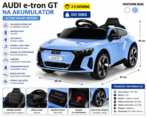 Auto na akumulator Licencirani AUDI E-TRON GT plavi