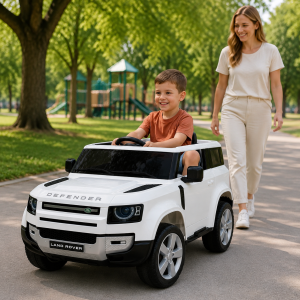 Licencirani Land Rover Defender dečiji auto 12 V – beli