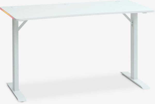 Gejmerski sto led BJERG 65x135 bela - Image 3