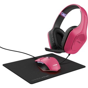 Miš + slušalice + podloga Trust GXT 790 Tridox 3u1 Pink