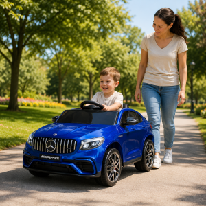 Licencirani Mercedes-AMG GLC 63 S Coupe dečiji auto – metalik plavi