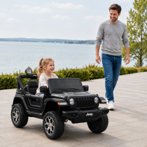 Licencirani Jeep Rubicon dečiji džip na akumulator – crni