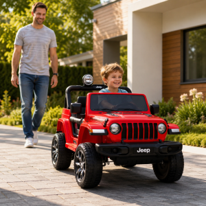 Licencirani Jeep Rubicon dečiji džip na akumulator – crveni