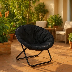 Baštenska stolica 80x80x76cm crna LP-718000C