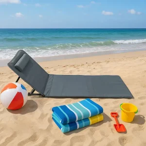 Ležaljka sklopiva za plažu 140x39cm siva LP-722000S