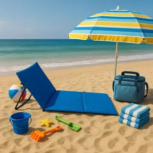 Ležaljka sklopiva za plažu 150x52cm plava LP-720000P