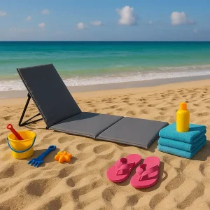 Ležaljka sklopiva za plažu 150x52cm siva LP-720000S