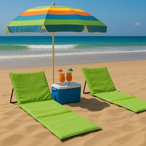 Ležaljka sklopiva za plažu 150x52cm zelena LP-720000Z